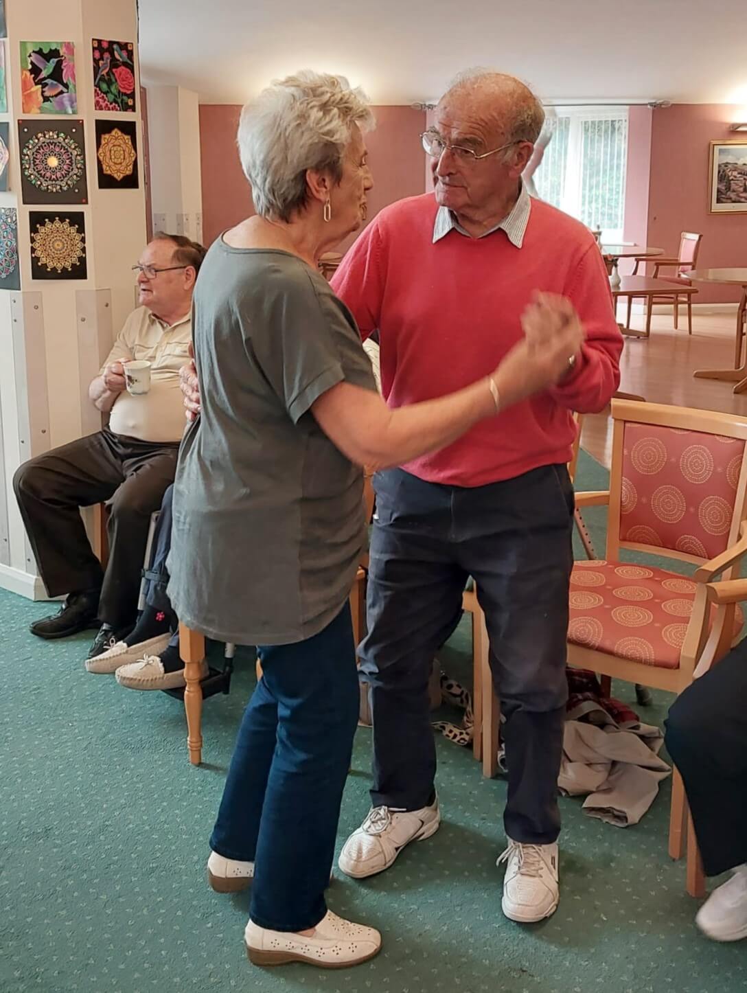 Residents enjoying a dance at a Games for Brains session