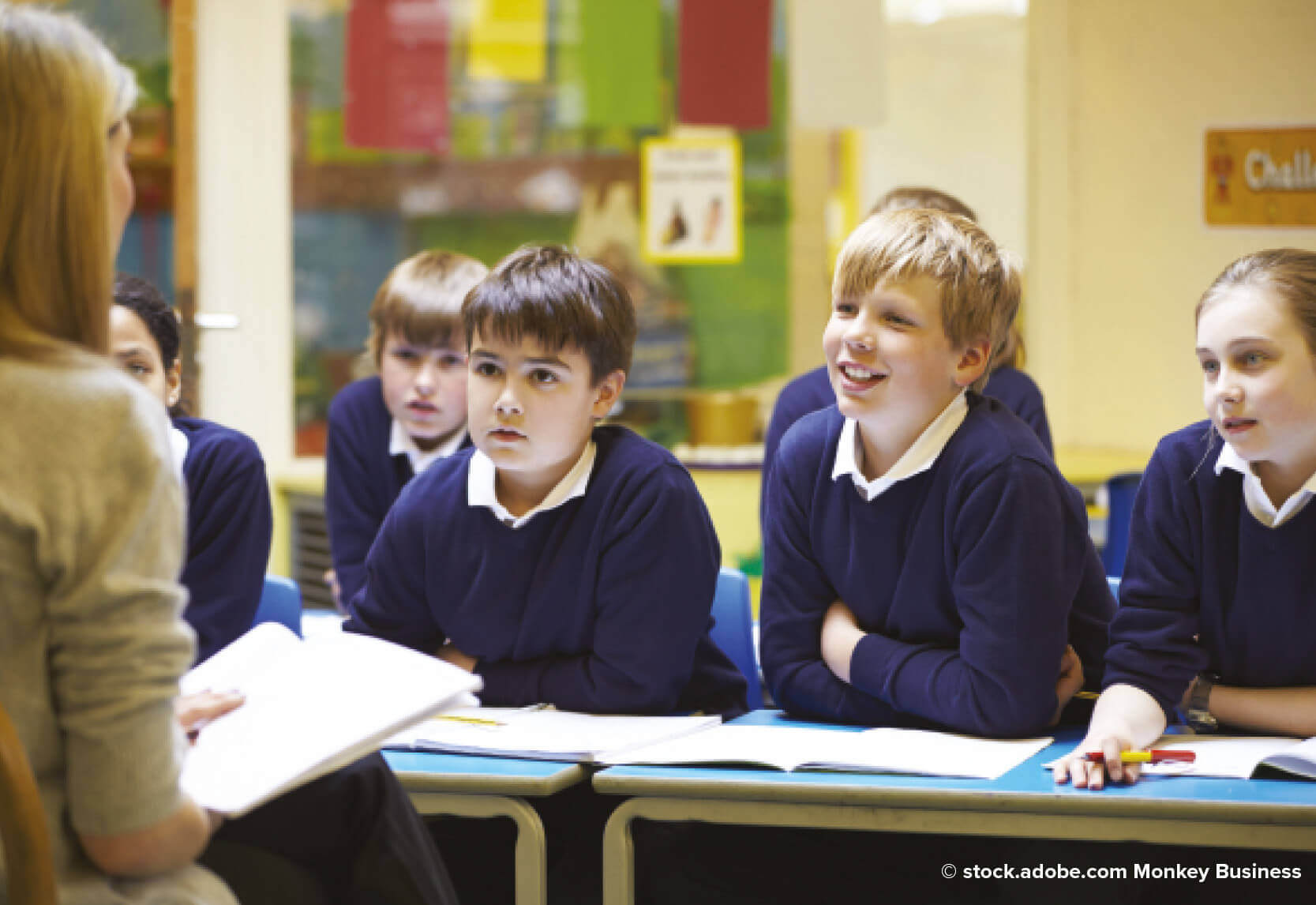 A group of children in a classroom